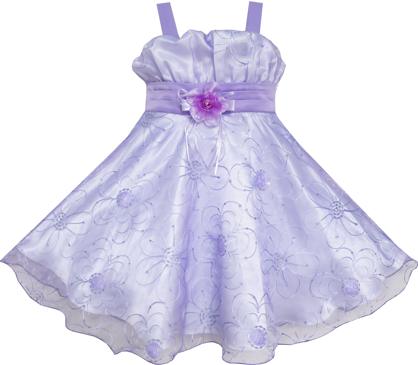 Flower Girl Dress Bow Tie Pageant Wedding Size 3-12 Years
