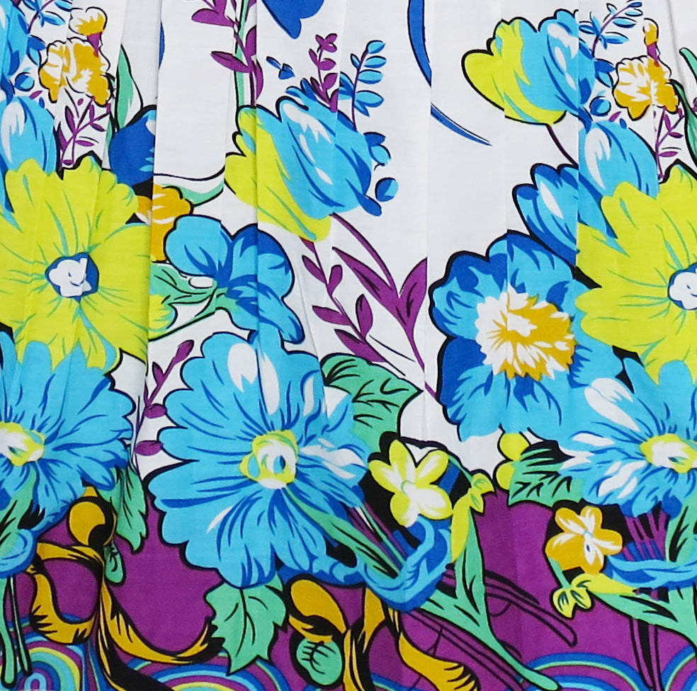 Girls Dress Turn-Down Collar Striped Blooming Rose Flower Size 2-12 Years