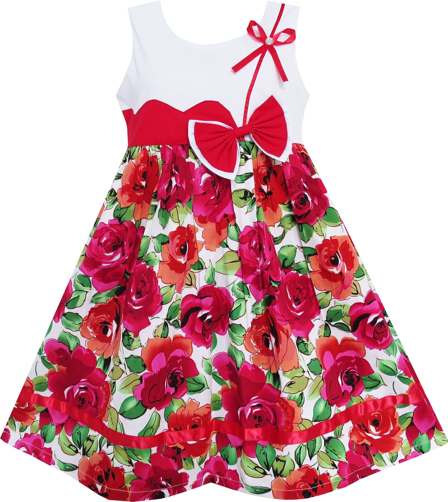 Girls Dress Flower Summer Beach Dress Size 2-12 Years