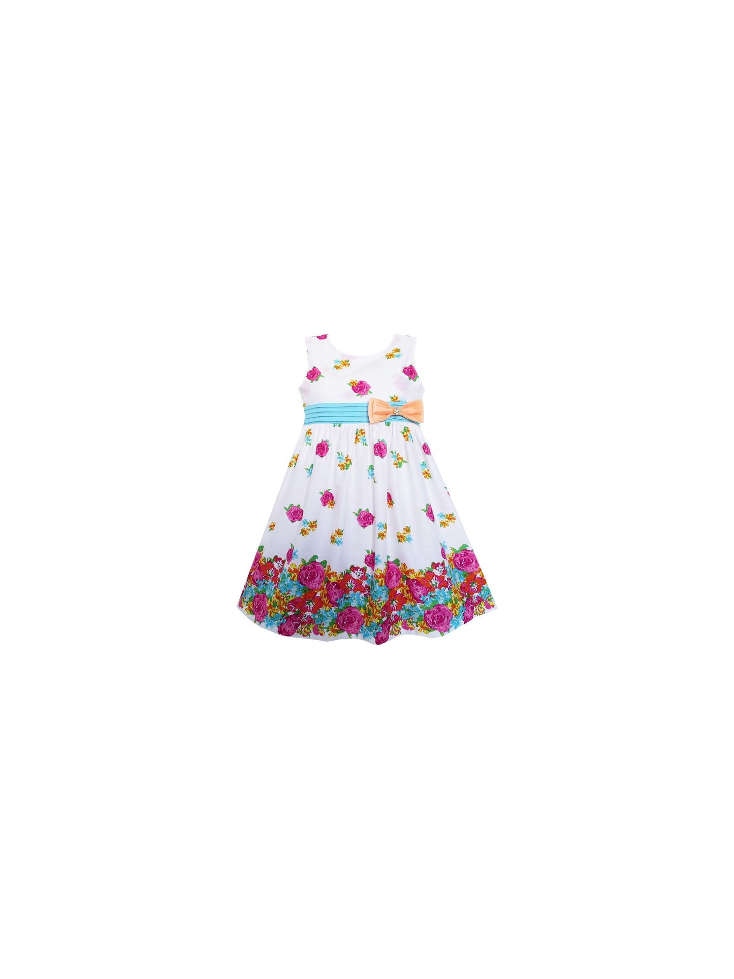 Girls Dress Bow Tie Rose Flower Purple Sundress Clothing Purple