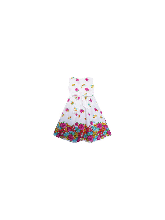 Girls Dress Bow Tie Rose Flower Purple Sundress Clothing Purple