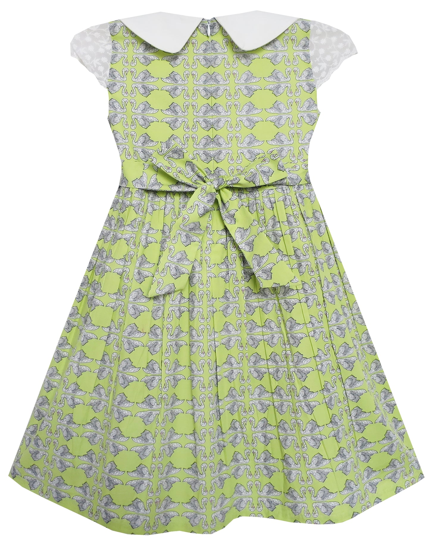 Girls Dress Turn-Down Collar Striped Blooming Rose Flower Size 2-12 Years