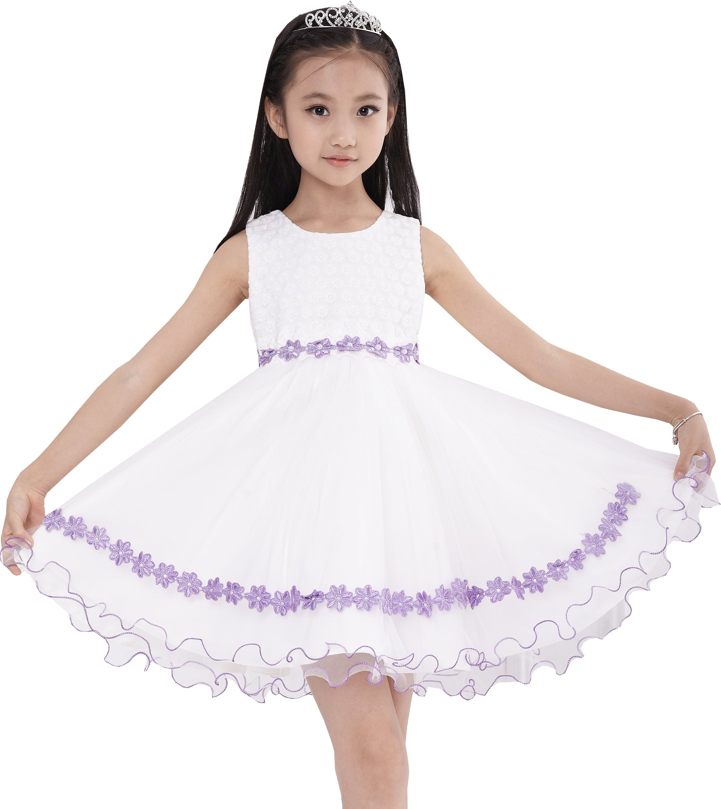 Girls Dress Elegant Design Princess Wedding Bow Tie Flower Size 4-14 Years