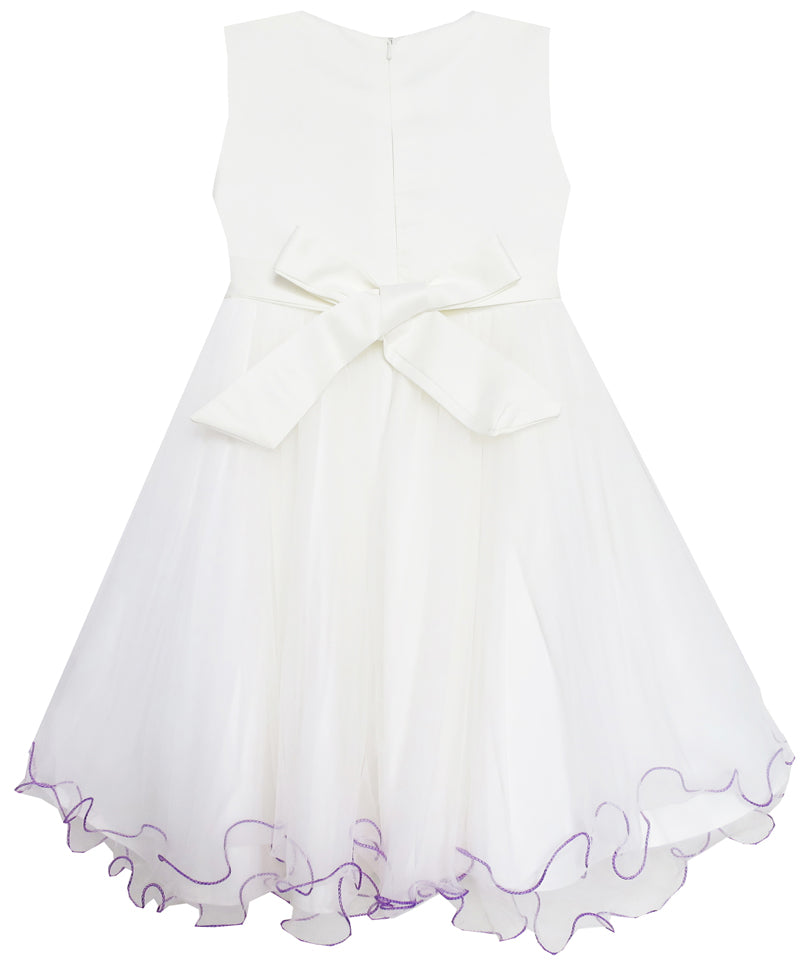 Girls Dress Elegant Design Princess Wedding Bow Tie Flower Size 4-14 Years