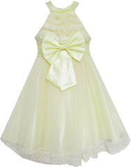 Flower Girls Dress Lace Sequins Sparkling Wedding Bridesmaid Size 5-12 Years