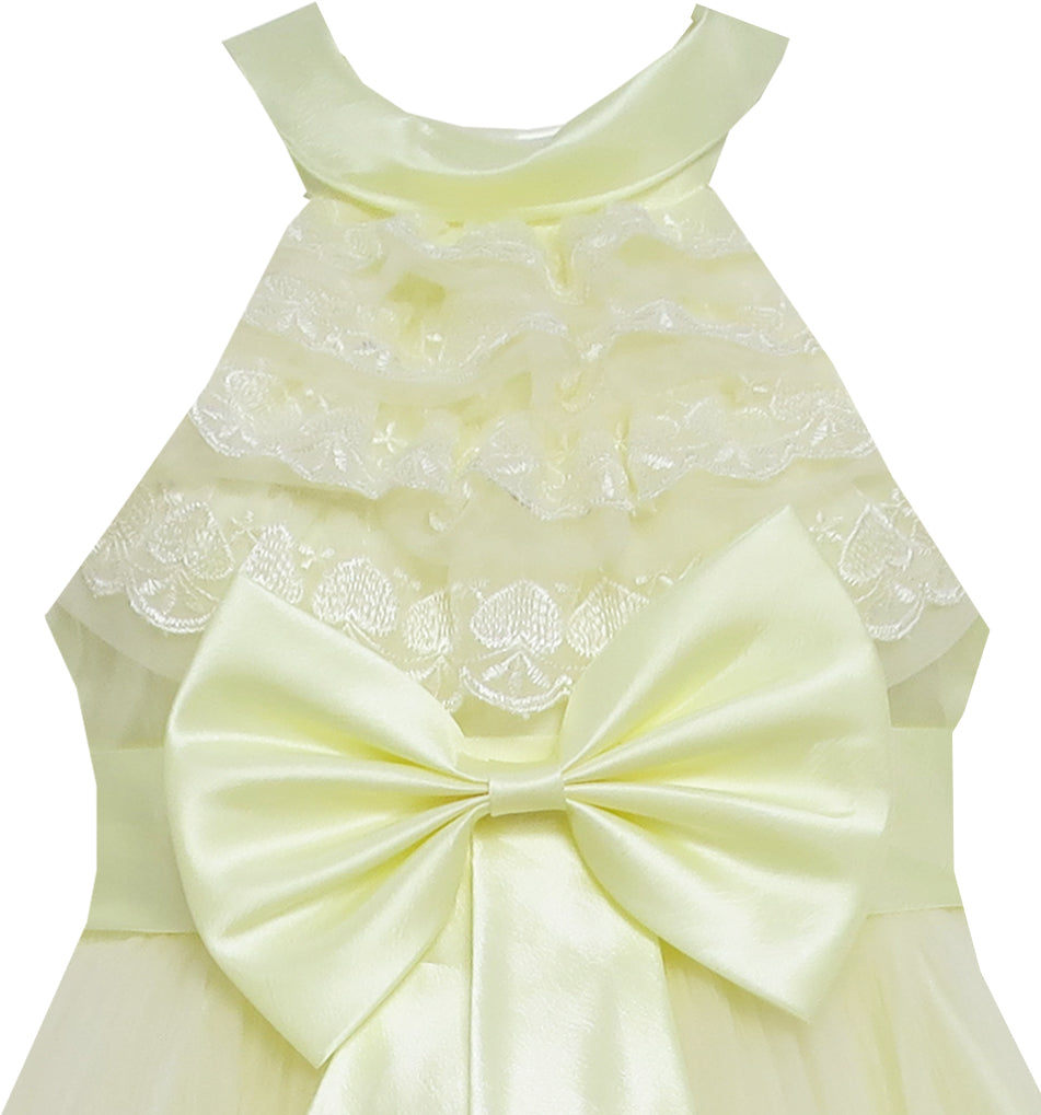 Flower Girls Dress Lace Sequins Sparkling Wedding Bridesmaid Size 5-12 Years