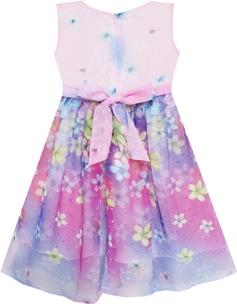 Girls Dress Elegant Wedding Gown Bridesmaid Tulle Flower Size 4-14 Years