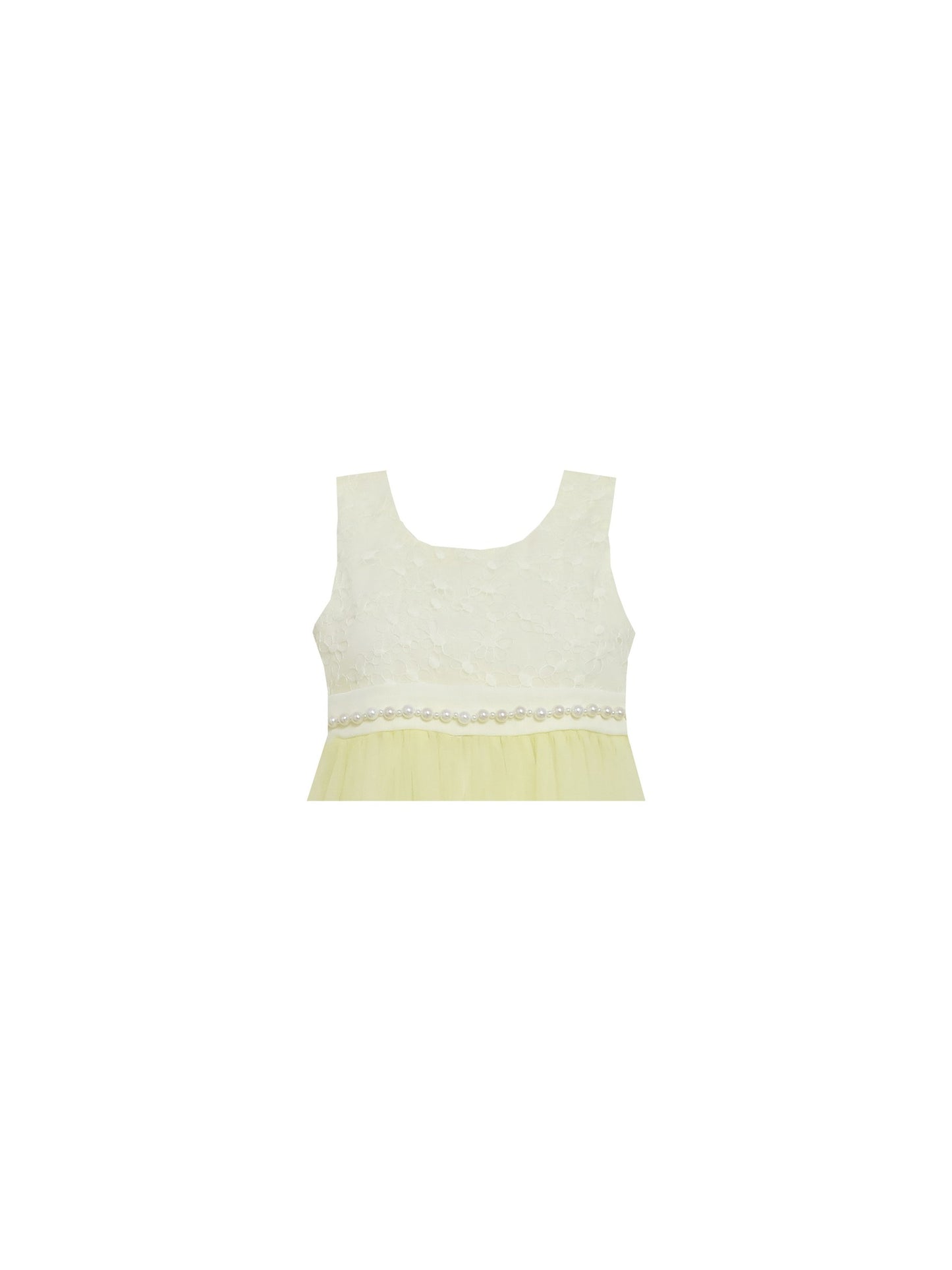 Girls Dress Lace Bodice Hi Lo Maxi Dress with Beading Yellow Yellow