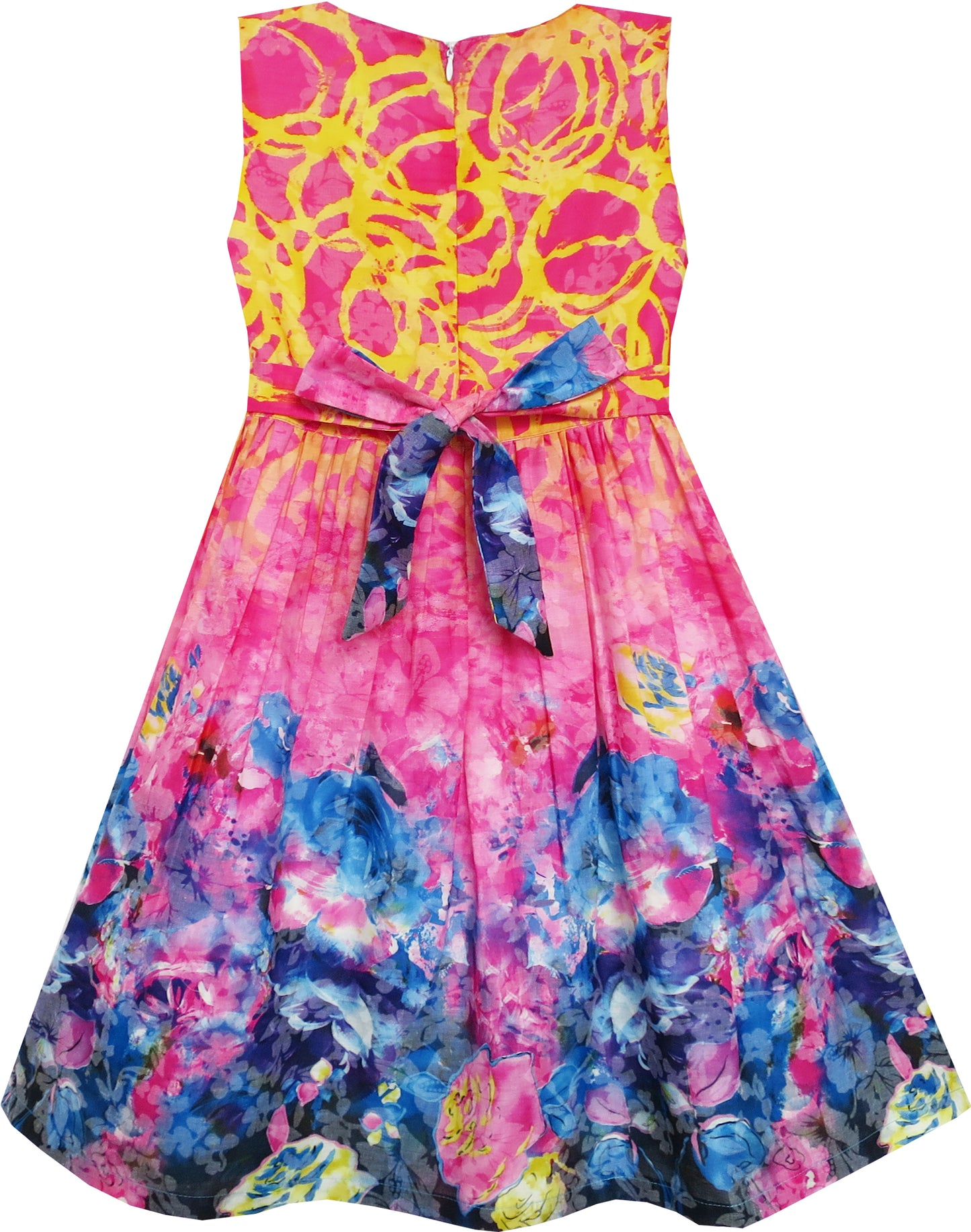 Girls Dress Sky Fantasy Colorful Angel Wings Feather Print Size 4-14 Years