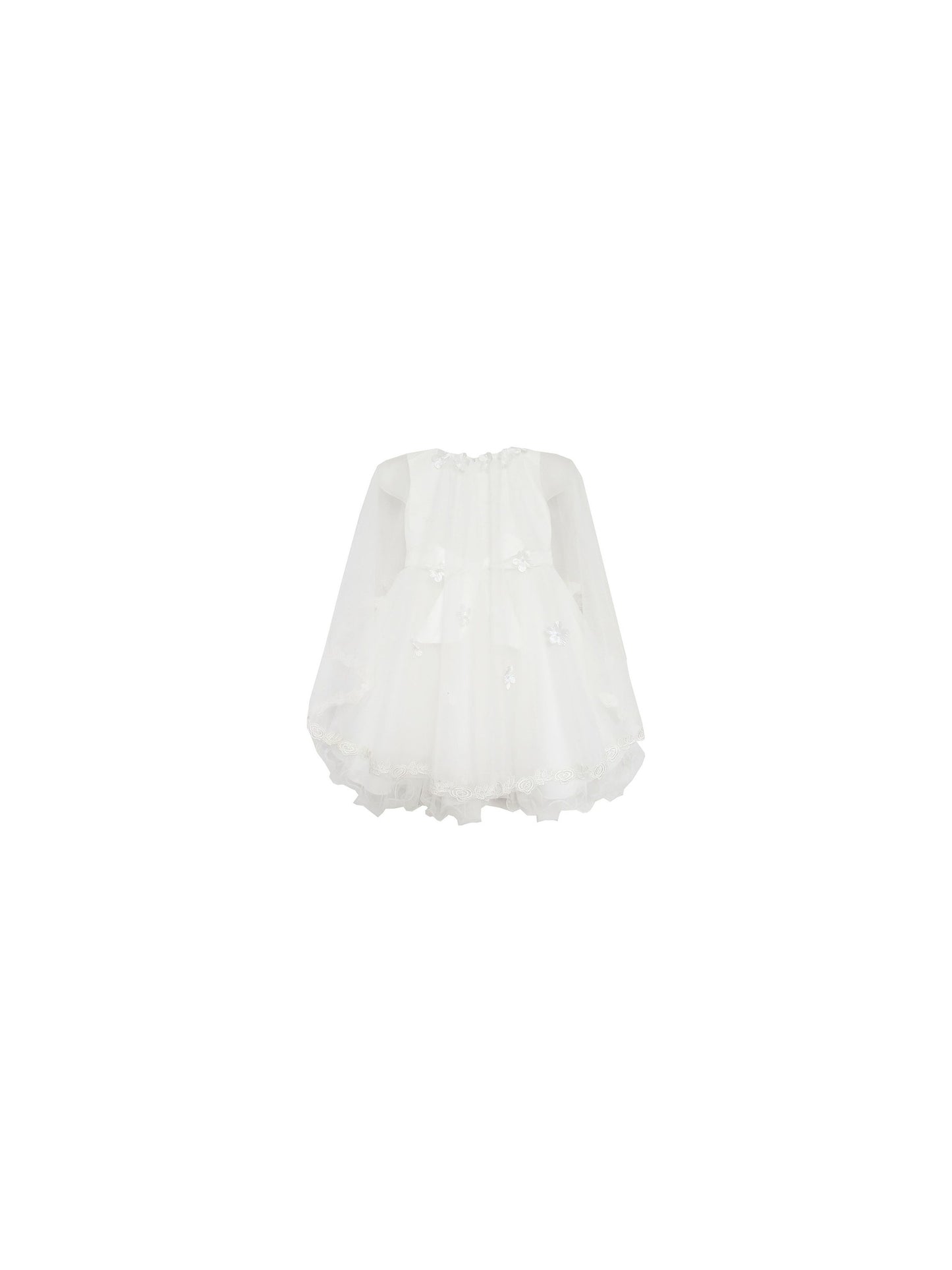 Girls Dress Wedding Flower Girl Lace Tulle Overlay with Shawl Pink White
