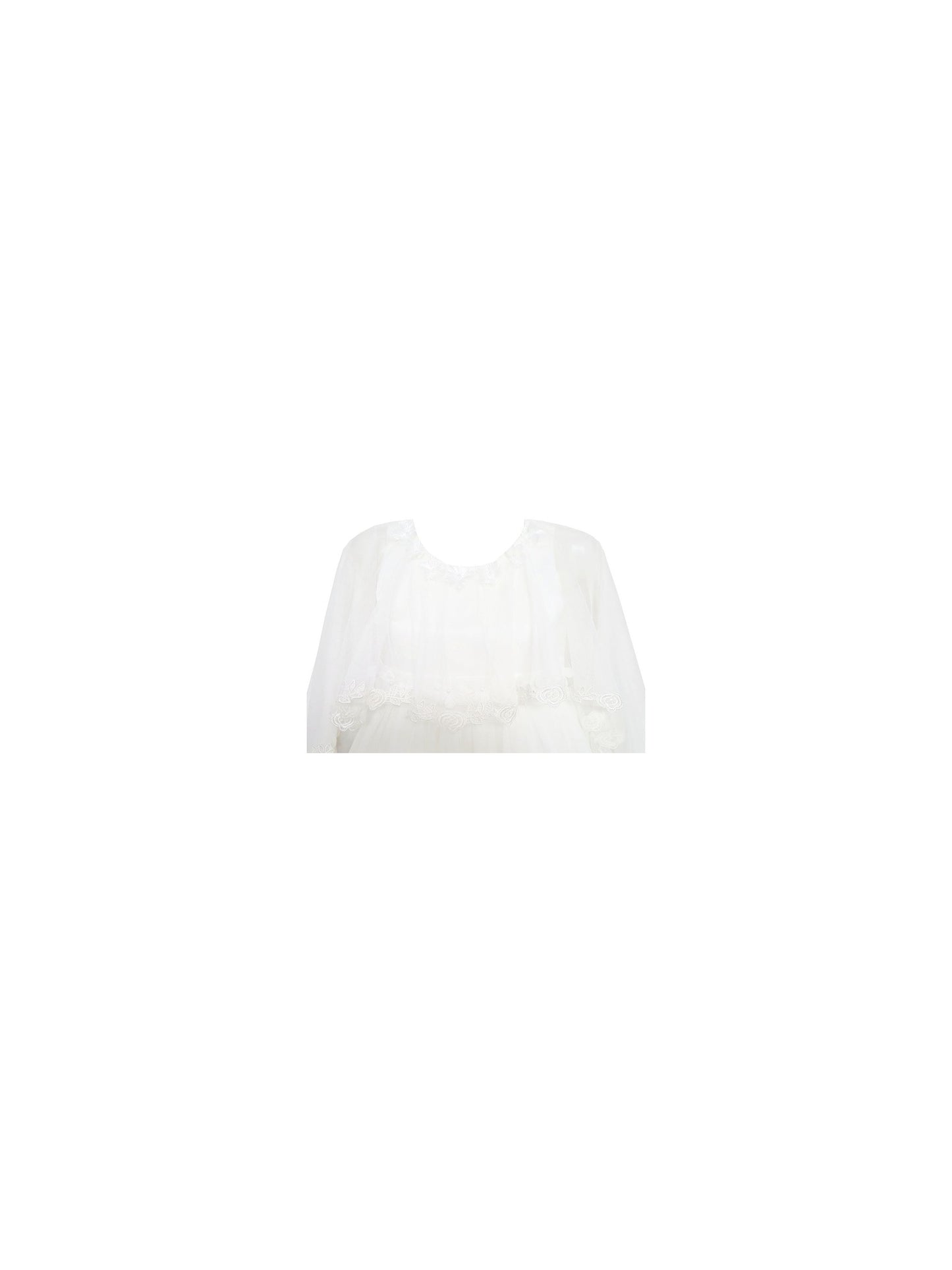 Girls Dress Wedding Flower Girl Lace Tulle Overlay with Shawl Pink White
