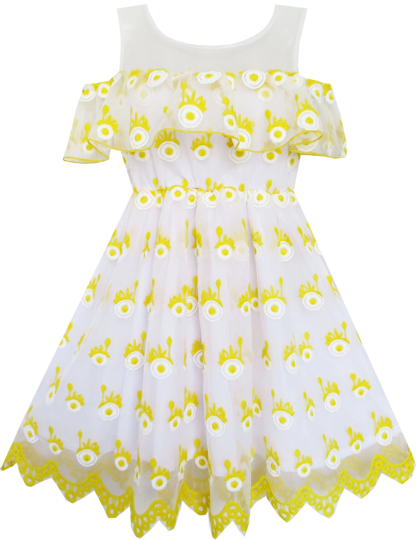 Girls Dress Off Shoulder Hi-low Skirt Bridesmaid Size 4-14 Years