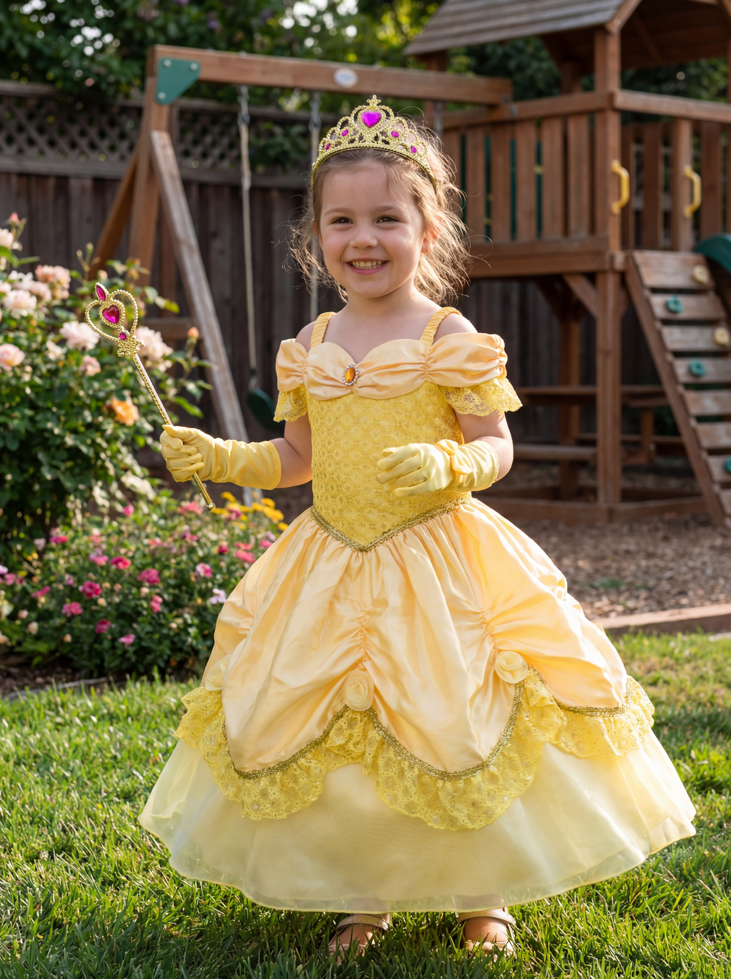 belle princess dress Princess Dress- Yellow Large (7-8)