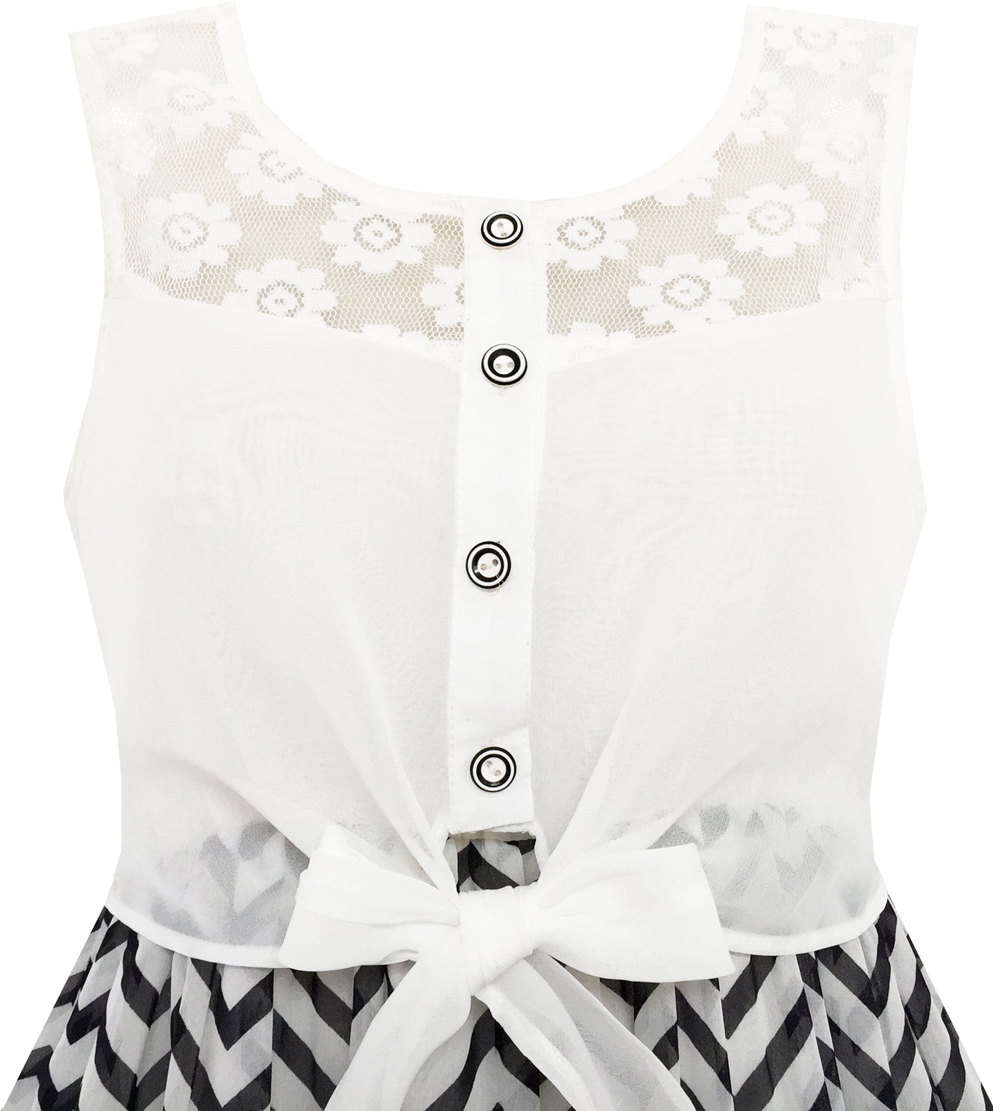 Girls Dress Chiffon Floral High-Low Tie Waist Party Princess Size 7-14 Years