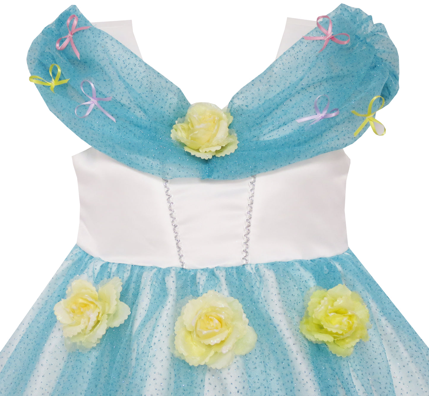 Sunny Fashion Girls Purple Flower Mesh Princess Dress