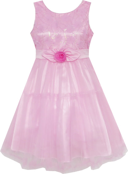 Sunny Fashion Girls Printed Cotton A-Line Dress
