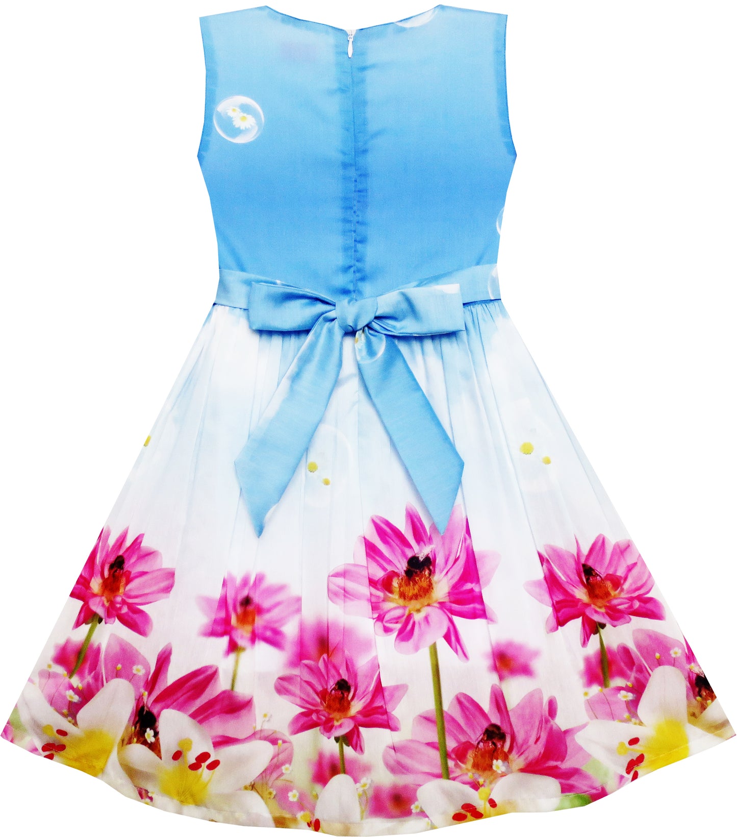 Girls Dress Striped Rose Print Tulle Size 4-14 Years