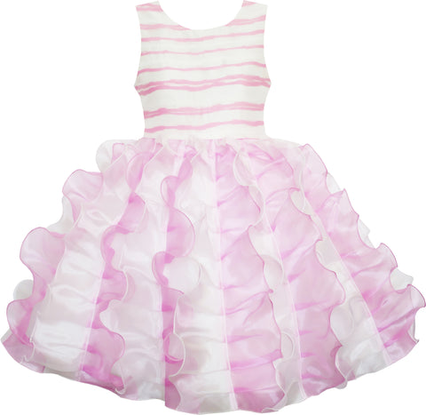Girls Dress Pleated Tulle Princess Party Wedding Pageant Size 7-14 Years