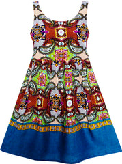 Girls Dress Tank Smocked Dress Cat Leopard Size 2-14 Years