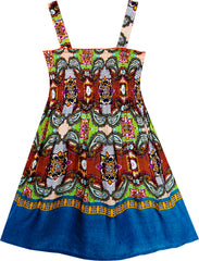 Girls Dress Tank Smocked Dress Cat Leopard Size 2-14 Years