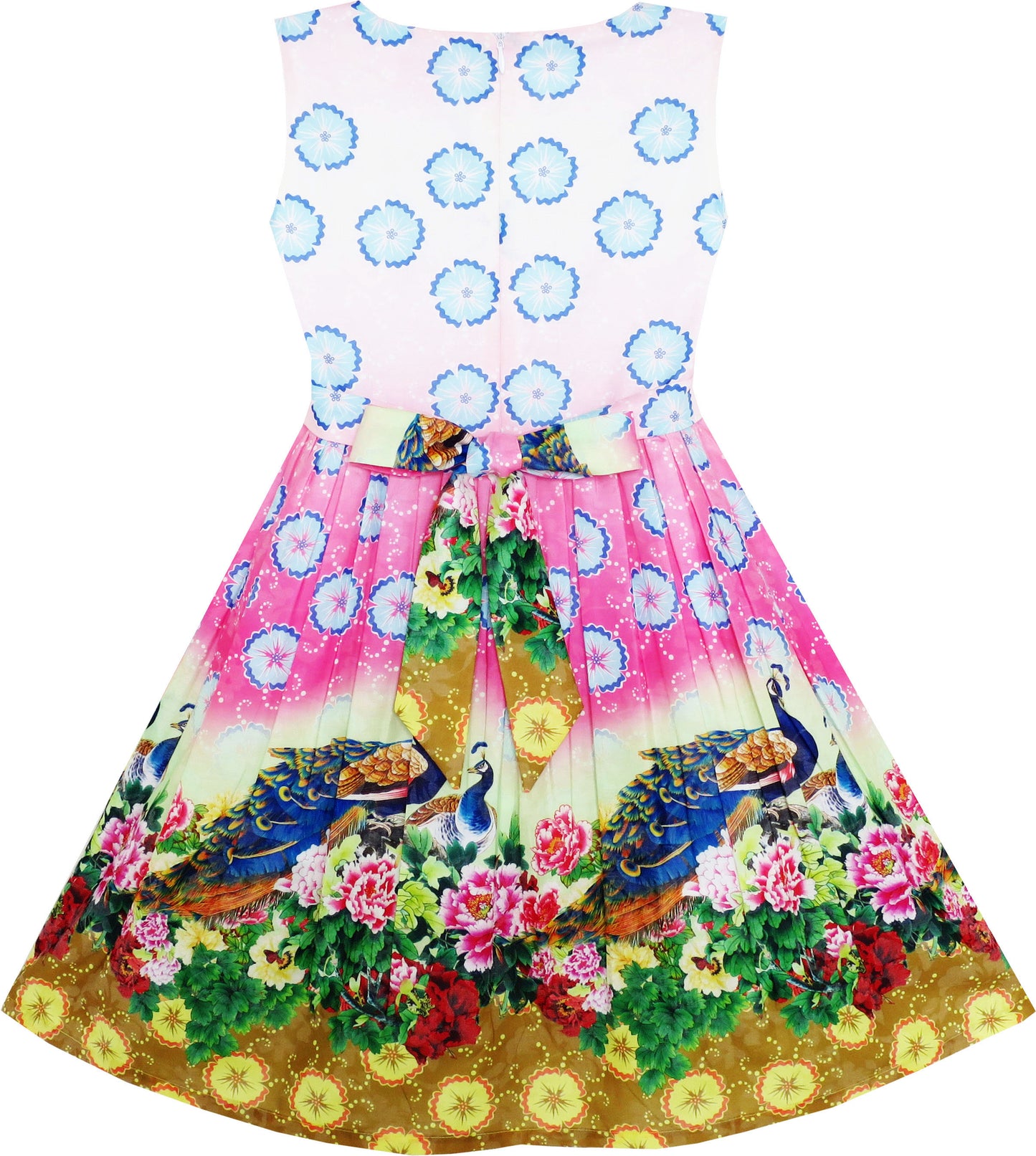 Girls Dress Sky Fantasy Colorful Angel Wings Feather Print Size 4-14 Years