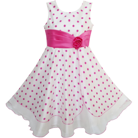 Girls Dress Wine Dot Tulle Party Pageant Unique Design Size 4-12 Years