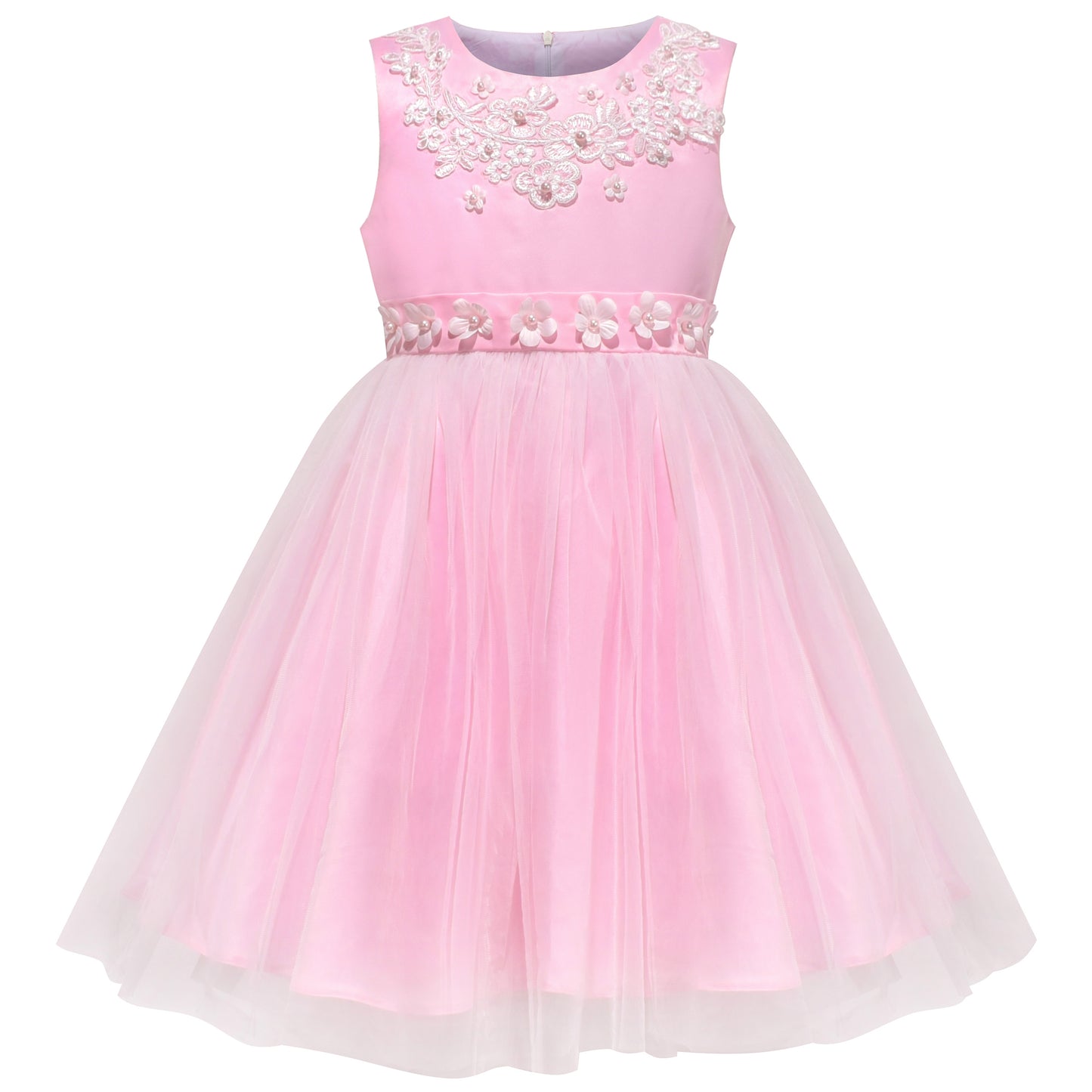 Girls Dress Elegant Design Princess Wedding Bow Tie Flower Size 4-14 Years