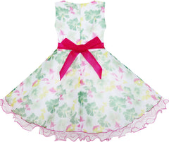 Girls Dress Elegant Design Princess Wedding Bow Tie Flower Size 4-14 Years