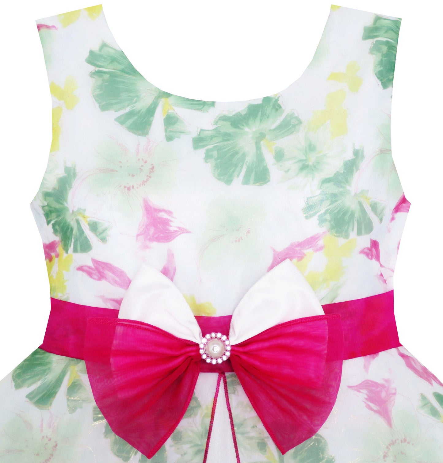 Girls Dress Elegant Design Princess Wedding Bow Tie Flower Size 4-14 Years