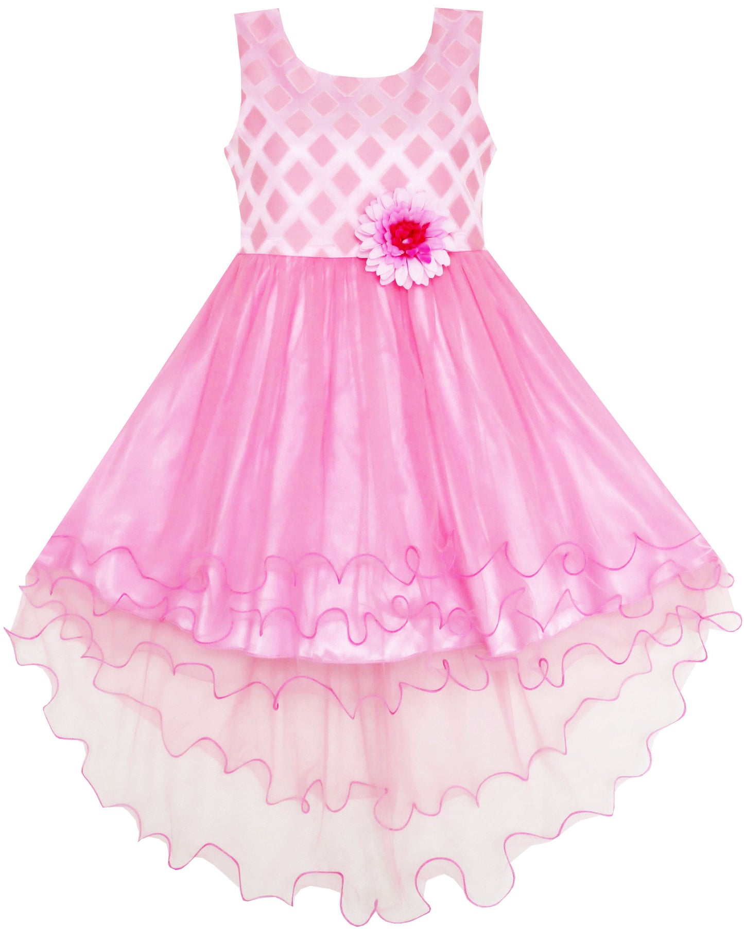 Girls Dress Elegant Design Princess Wedding Bow Tie Flower Size 4-14 Years
