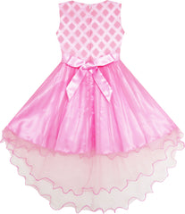 Girls Dress Elegant Design Princess Wedding Bow Tie Flower Size 4-14 Years