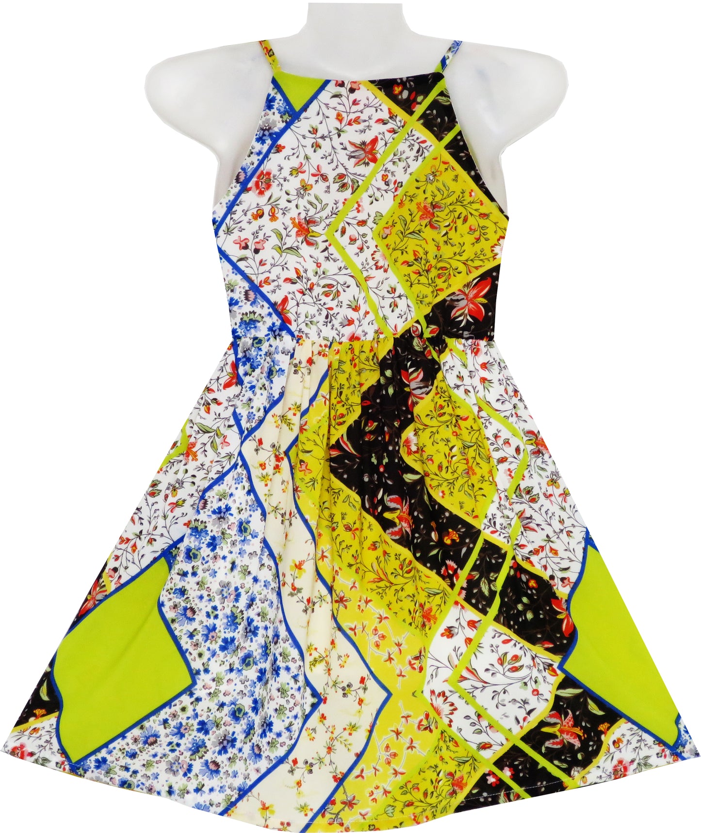 Girls Dress Floral Belt Chiffon Party Maxi Dress Size 6-14 Years