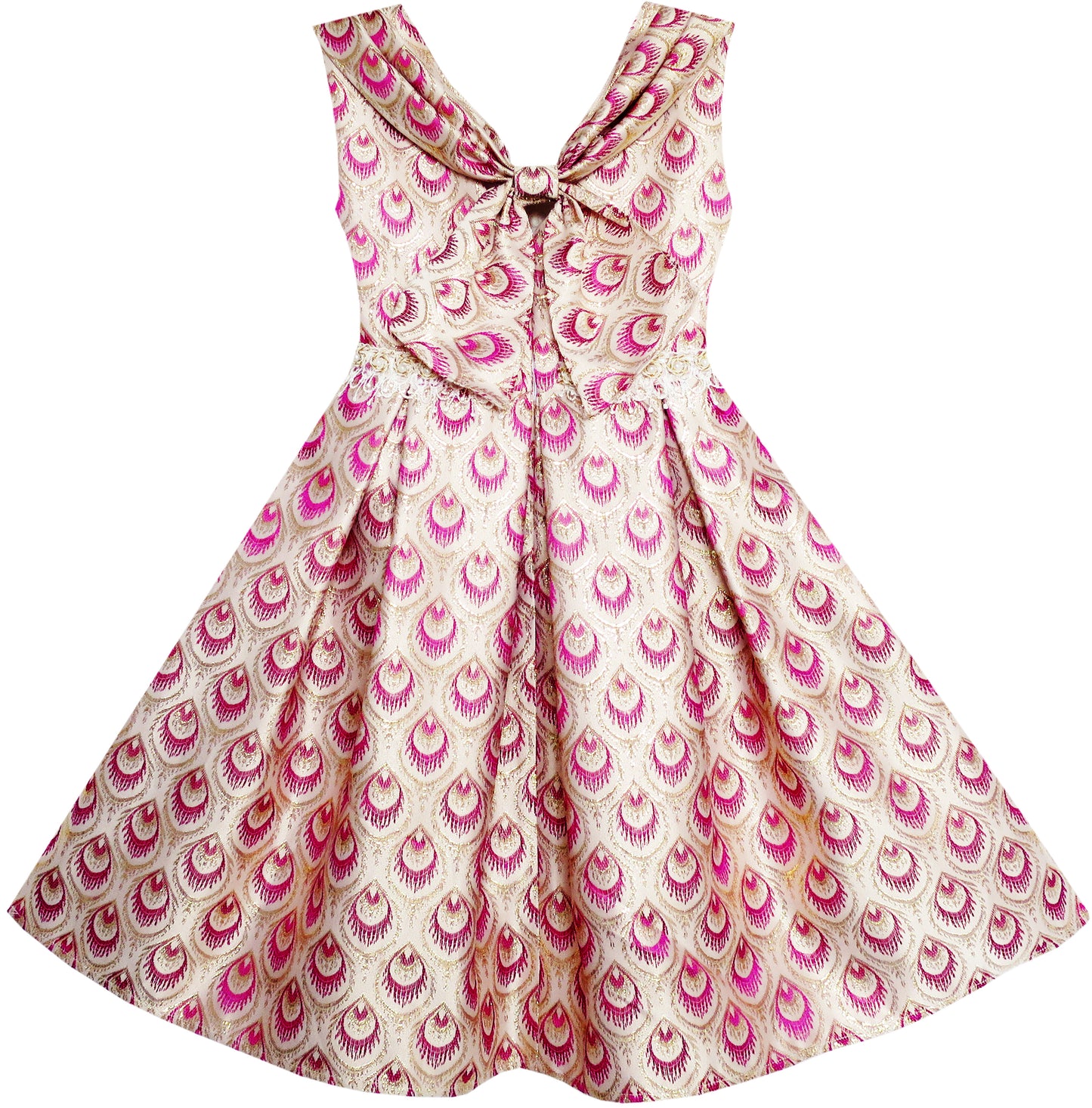 Girls Dress 2-in-1 Bolero Elegant Swan Party Dress Size 4-10 Years