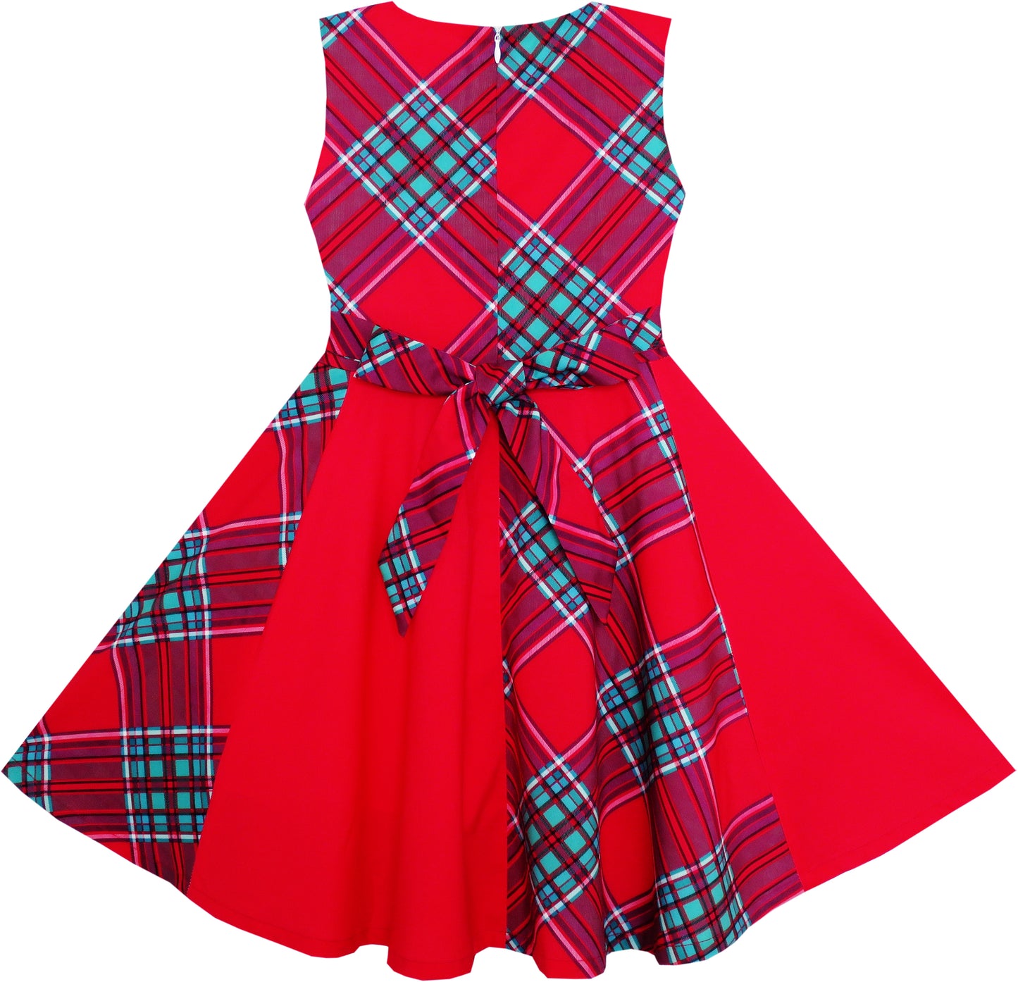 Girls Dress Wine Polka Dot Circle Print Double Bow Tie Size 4-14 Years