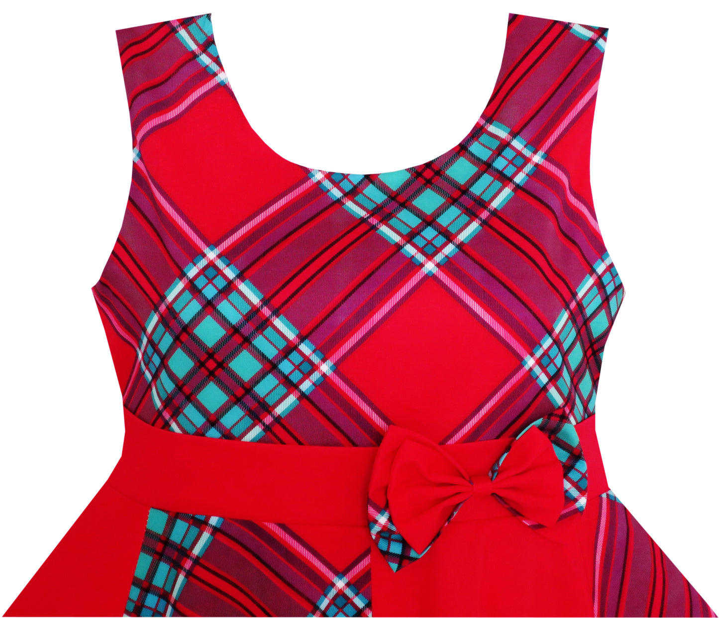 Girls Dress Wine Polka Dot Circle Print Double Bow Tie Size 4-14 Years