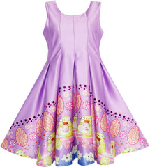 Girls Dress Lace Stripe Collar Party Size 4-14 Years