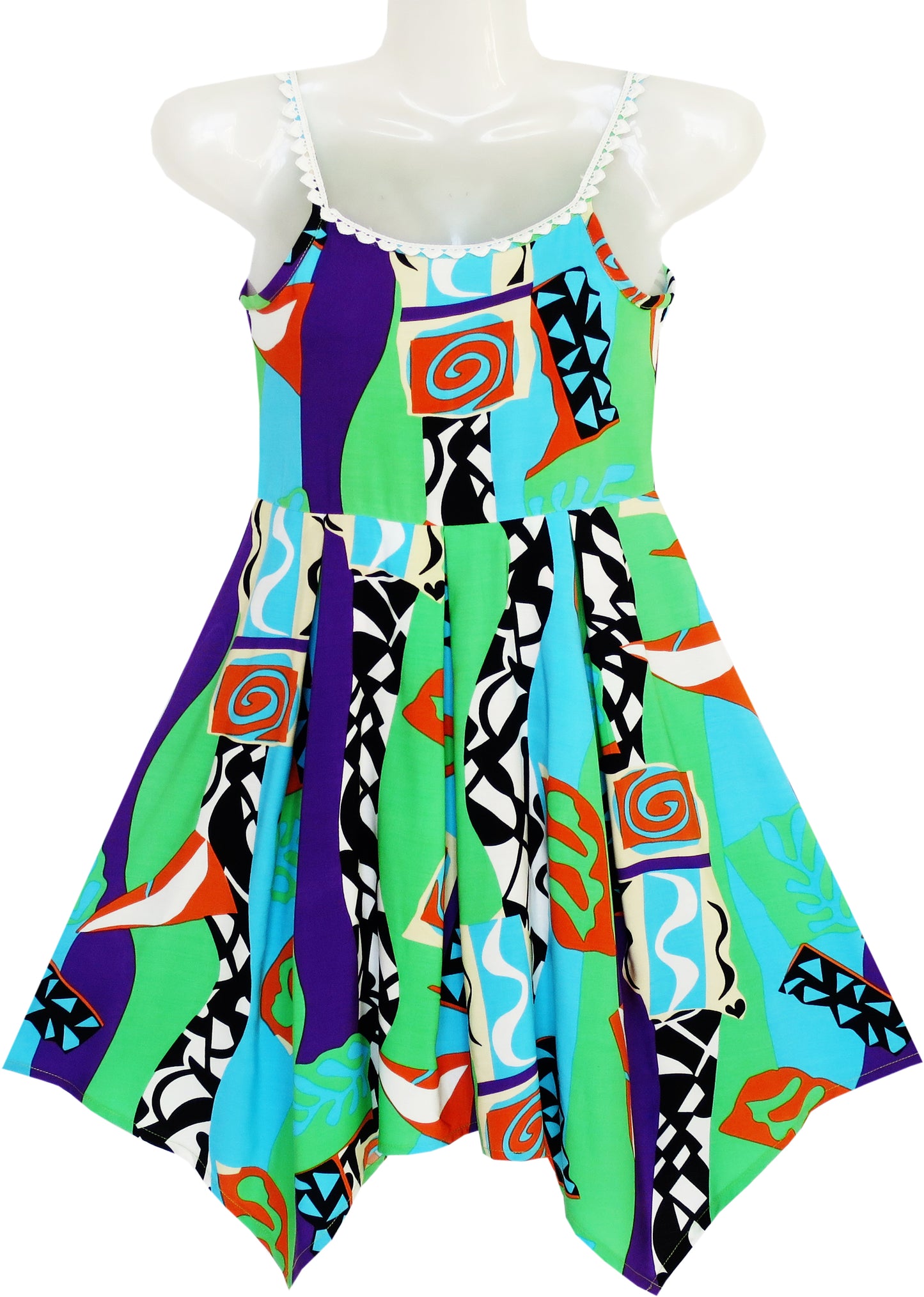 Girls Dress Flower Asymmetrical Hem Skirt Tank Dress Size 6-14 Years