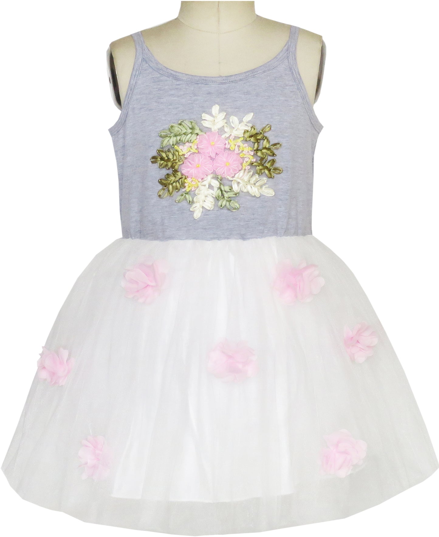 Girls Dress Short Sleeve Rainbow Tulle Skirt Birthday Party Size 4-10 Years