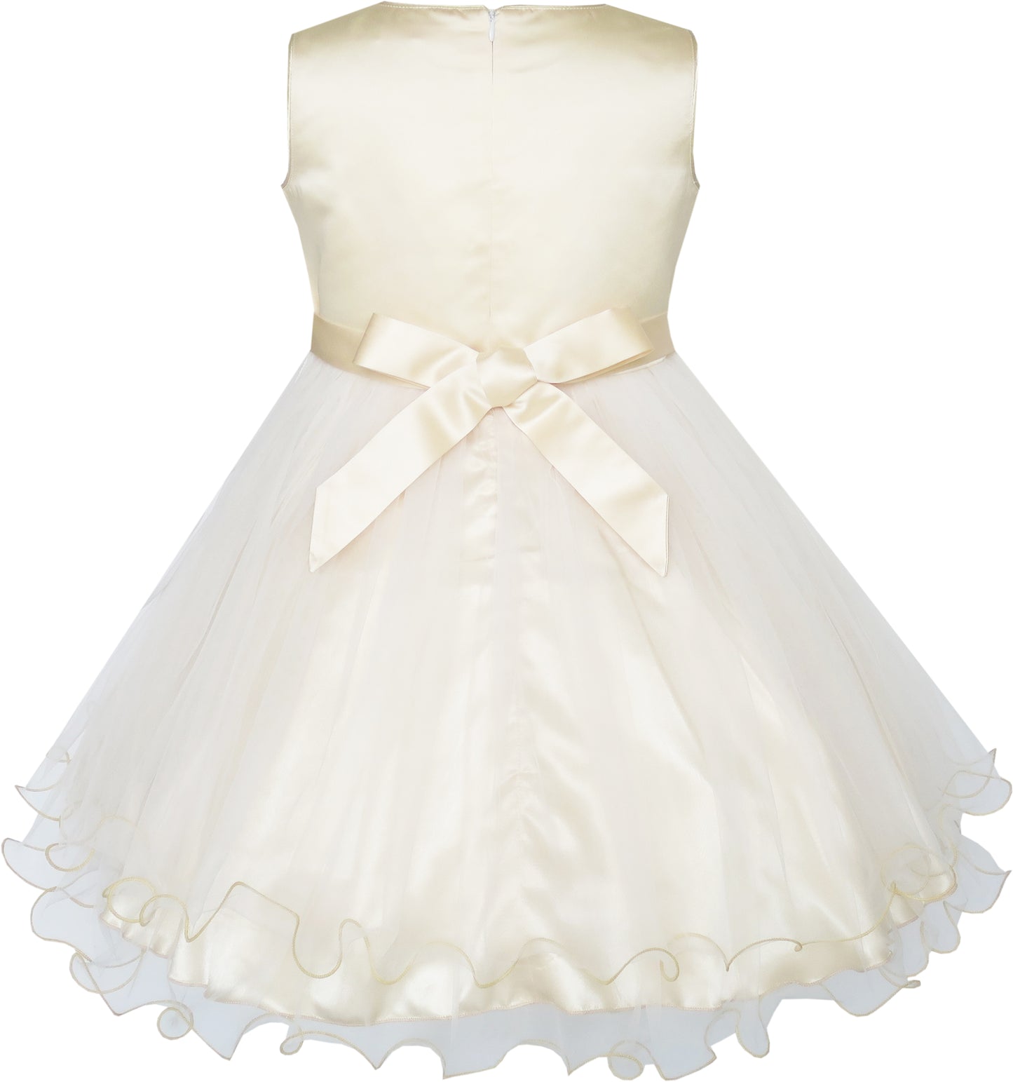 Girls Dress Elegant Wedding Gown Bridesmaid Tulle Flower Size 4-14 Years