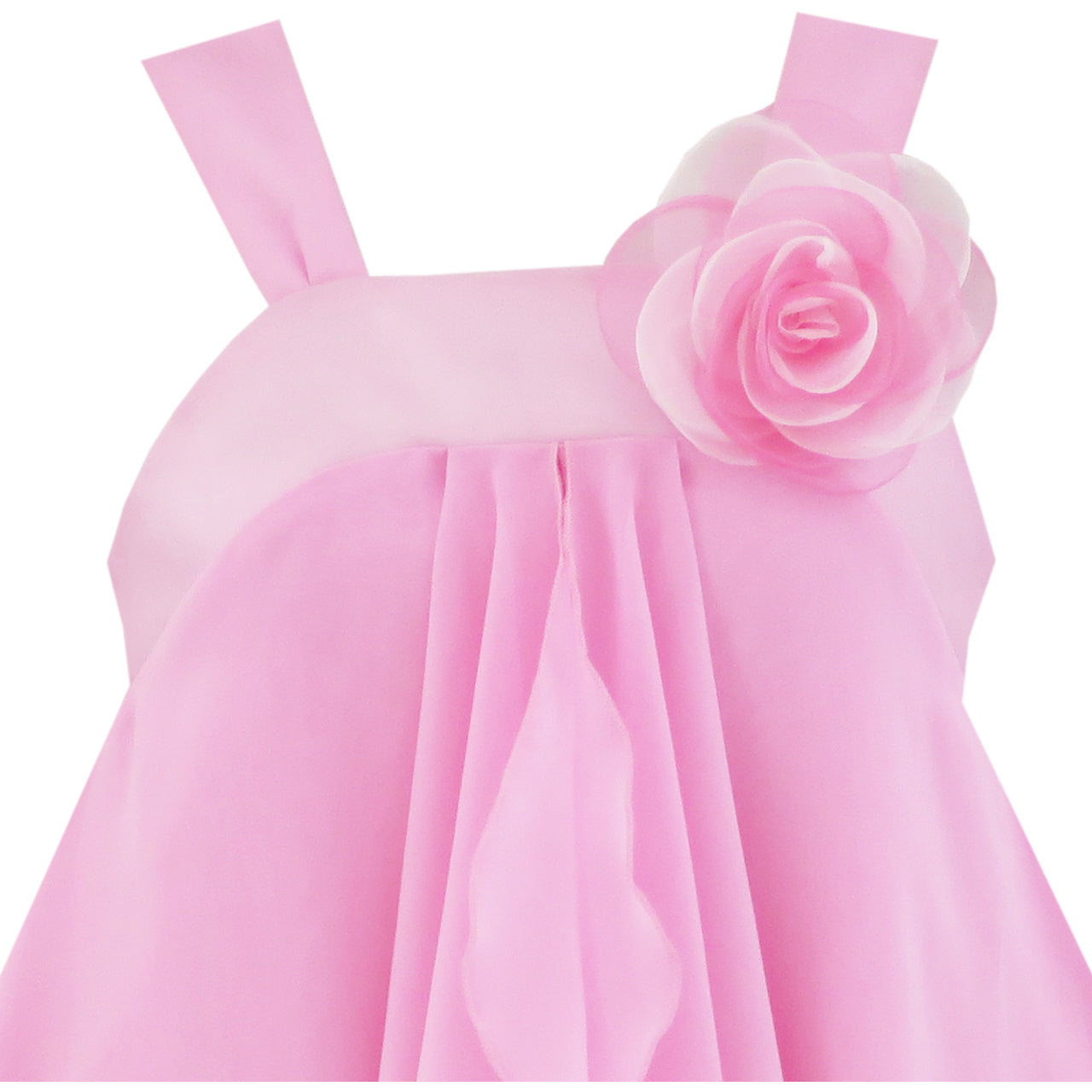 Girls Dress Sleeveless Halter Flower Multi Layer Chiffon Size 3-14 Years