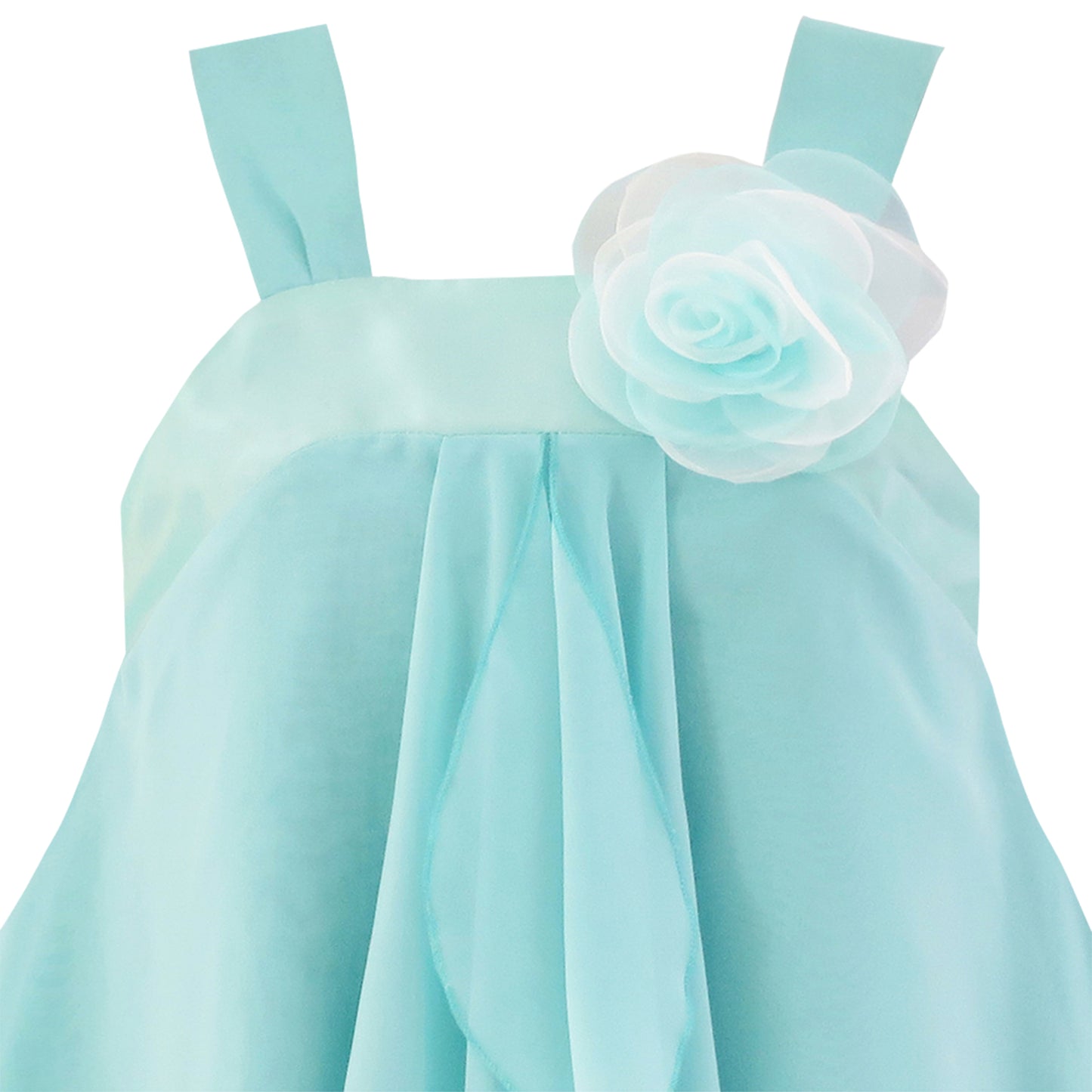 Girls Dress Sleeveless Halter Flower Multi Layer Chiffon Size 3-14 Years