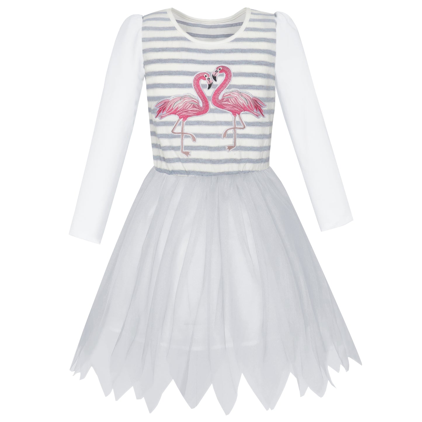 Girls Dress Long Sleeve Lace 2-in-1 Princess Tutu Size 4-12 Years