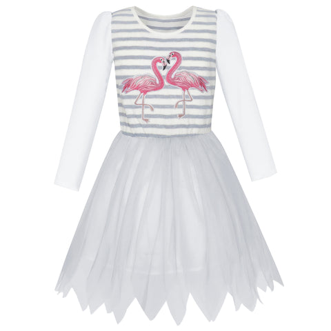 Girls Dress Long Sleeve Lace 2-in-1 Princess Tutu Size 4-12 Years
