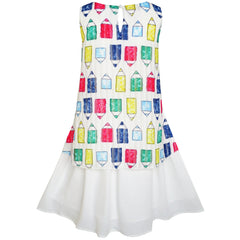 Girls Dress Chiffon Butterfly Ruffle Cold Shoulder Size 4-14 Years