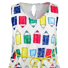 Girls Dress Chiffon Butterfly Ruffle Cold Shoulder Size 4-14 Years