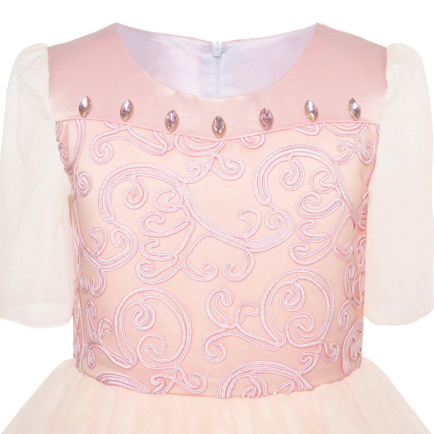 Flower Girls Dress Dimensional Flower Wedding Party Pageant Size 5-14 Years