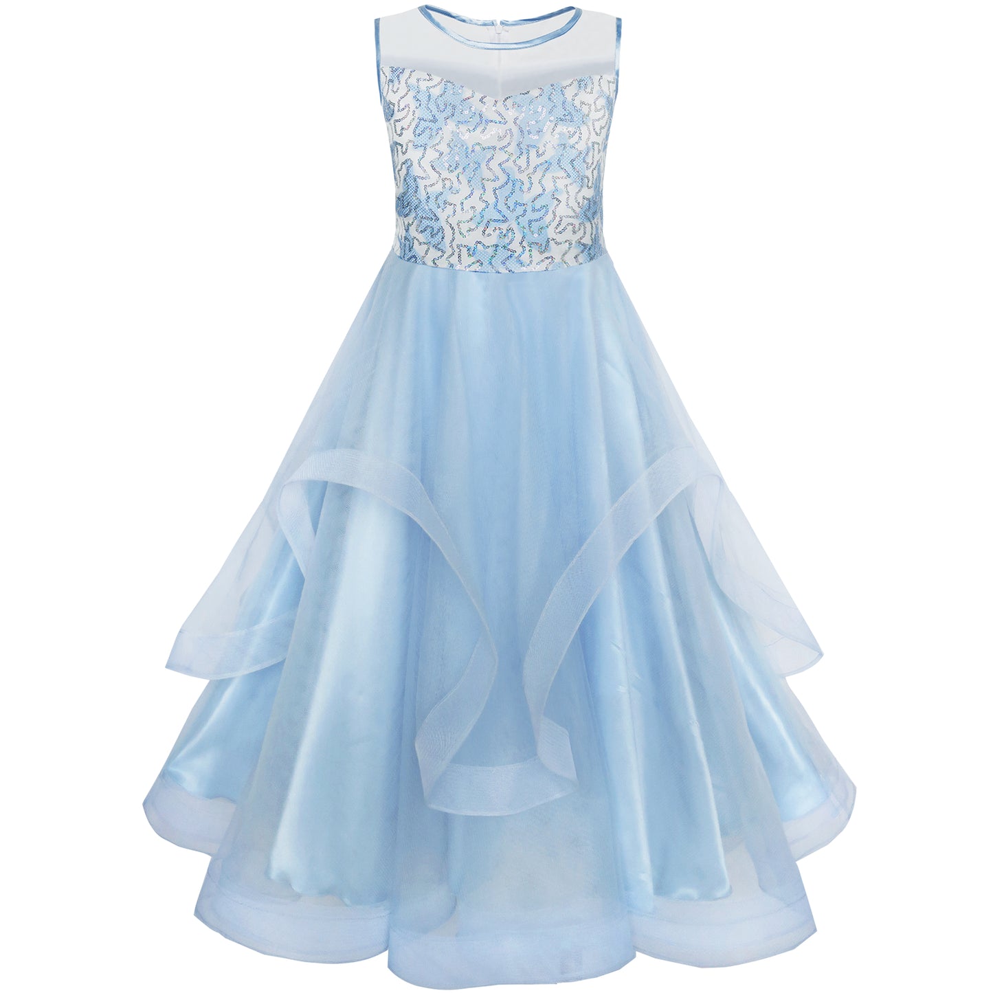 Flower Girls Dress Dimensional Flower Wedding Party Pageant Size 5-14 Years