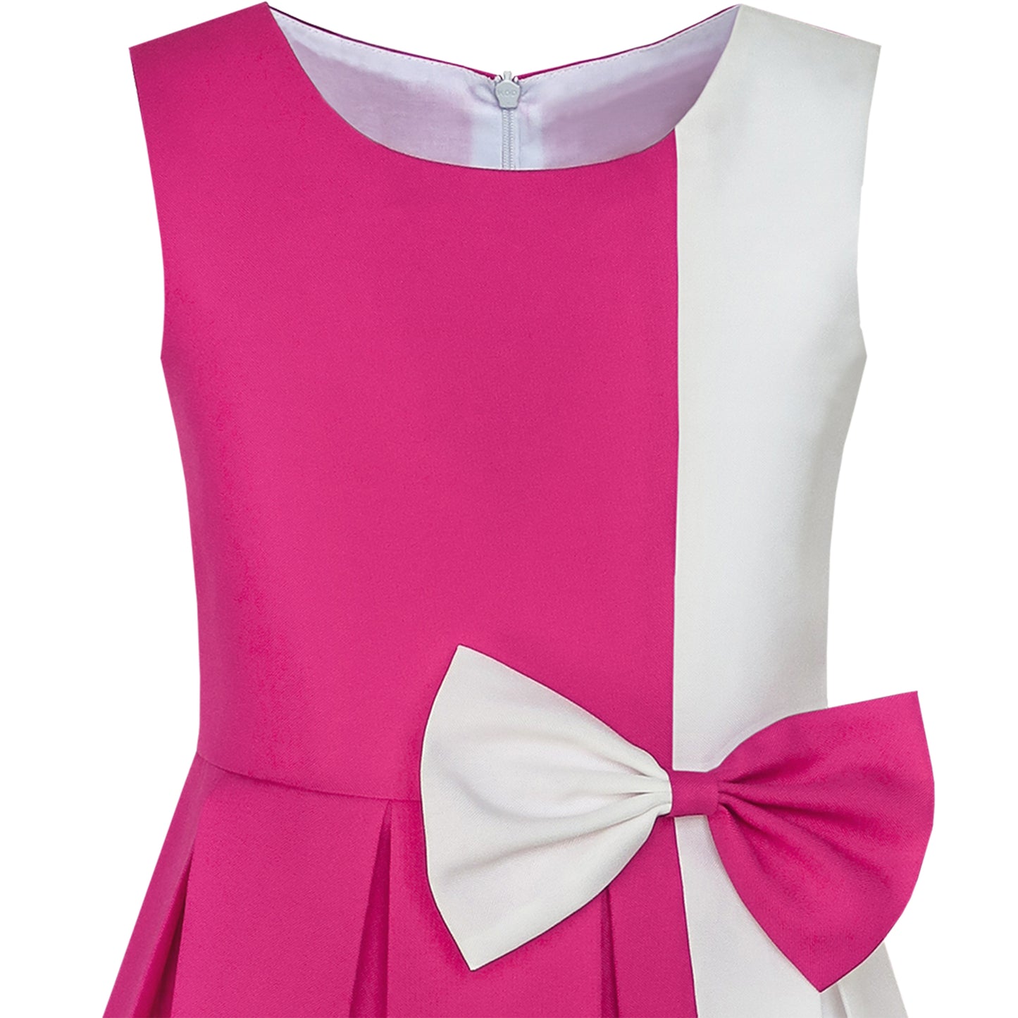 Girls Dress Color Block Contrast Bow Tie Everyday Party Size 4-14 Years