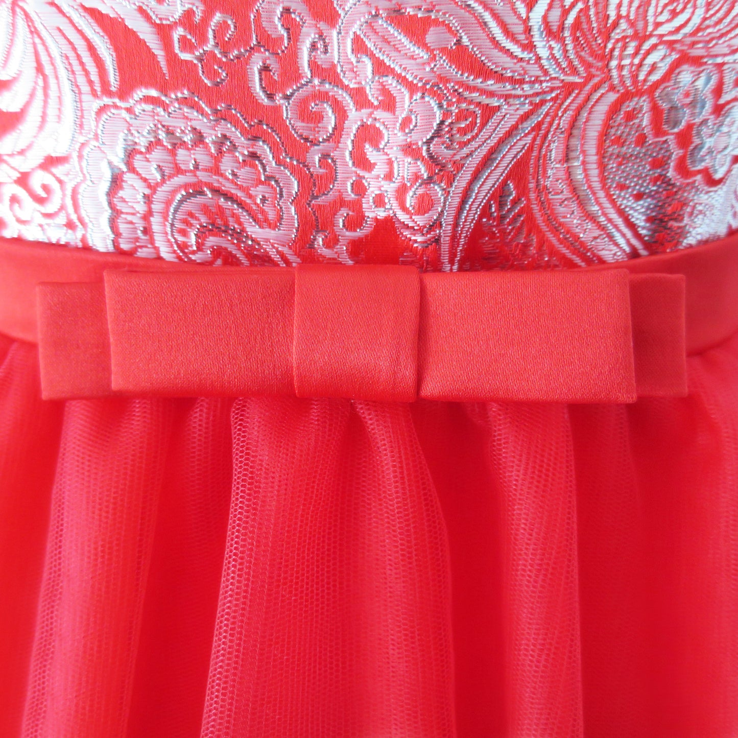 Flower Girls Dress Illusion Yoke Pageant Coffe Wedding Party Size 6-14 Years