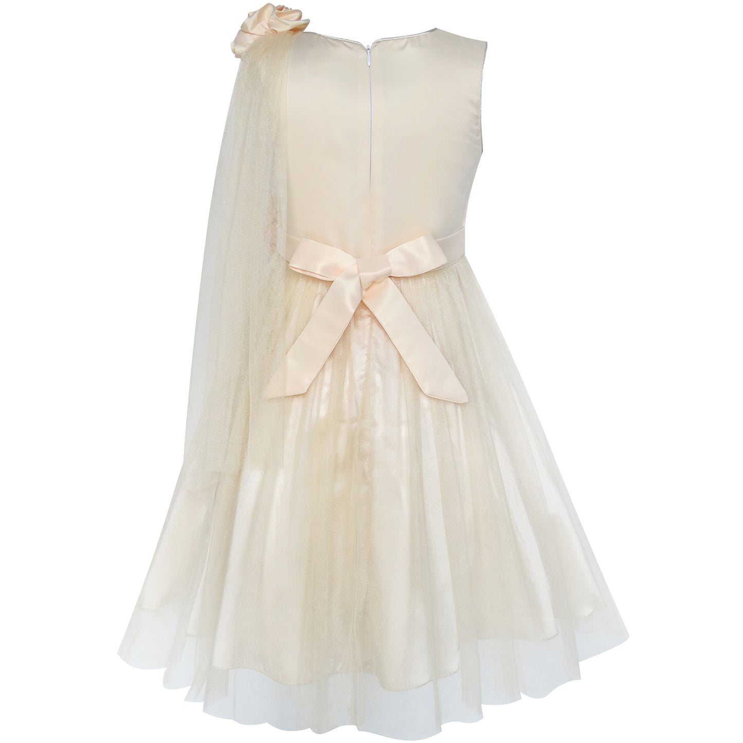 Girls Dress Elegant Wedding Gown Bridesmaid Tulle Flower Size 4-14 Years